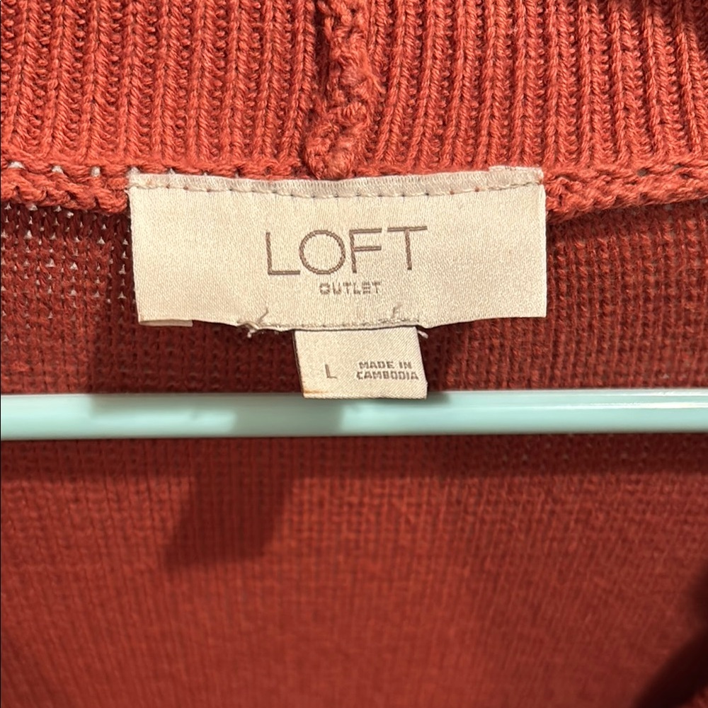 LOFT Women's Rust Cardigan Sweater - Picture 2 of 3